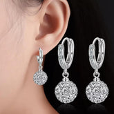 Round Zircon Diamond Ball Earrings